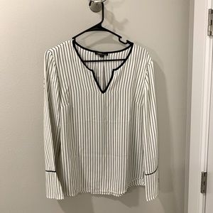 Black and white striped blouse
